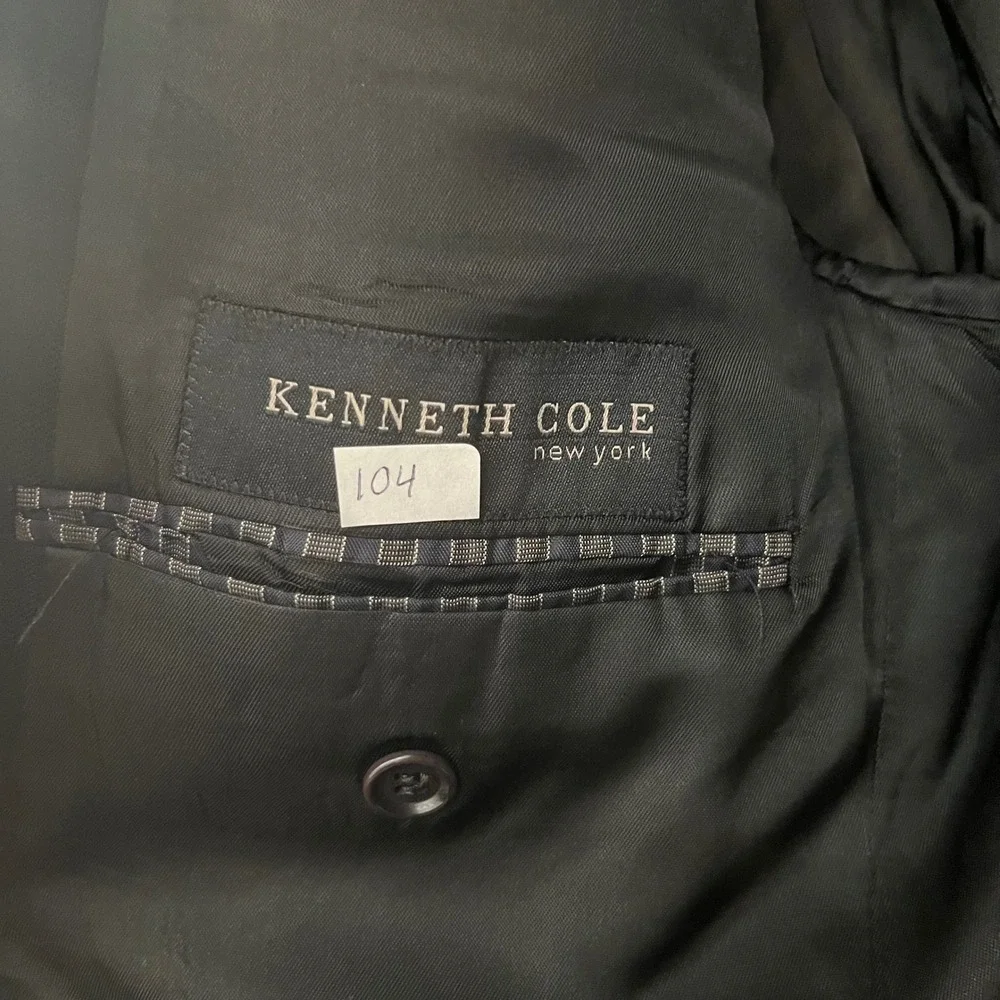 Kenneth Cole New York Mens Black 3 Button Blazer Suit Jacket Professional Formal